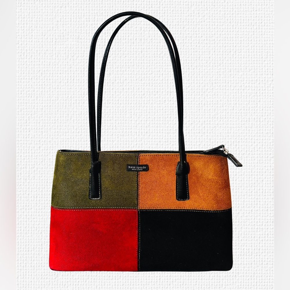 Kate Spade Colorblock Suede purse| Patchwork Leather